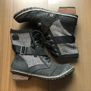 Sorel Black & Herringbone Waterproof Boots
